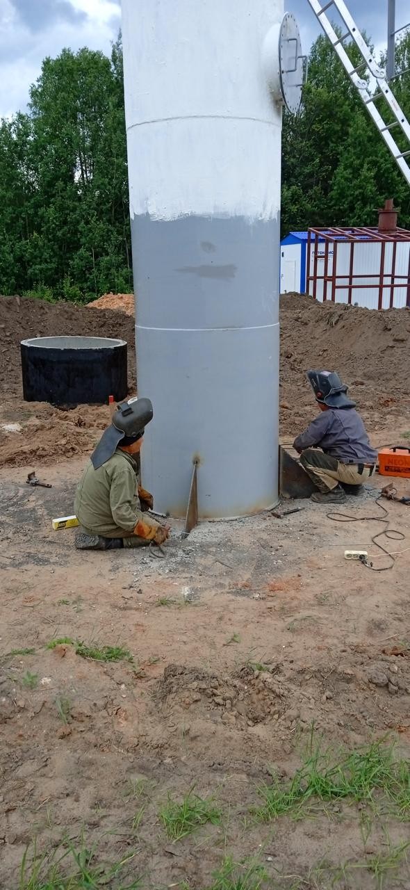 Монтаж водопроводной башни Рожновского 50 м3 в мкр. Удмуртская Тукля п. Ува Увинского района УР